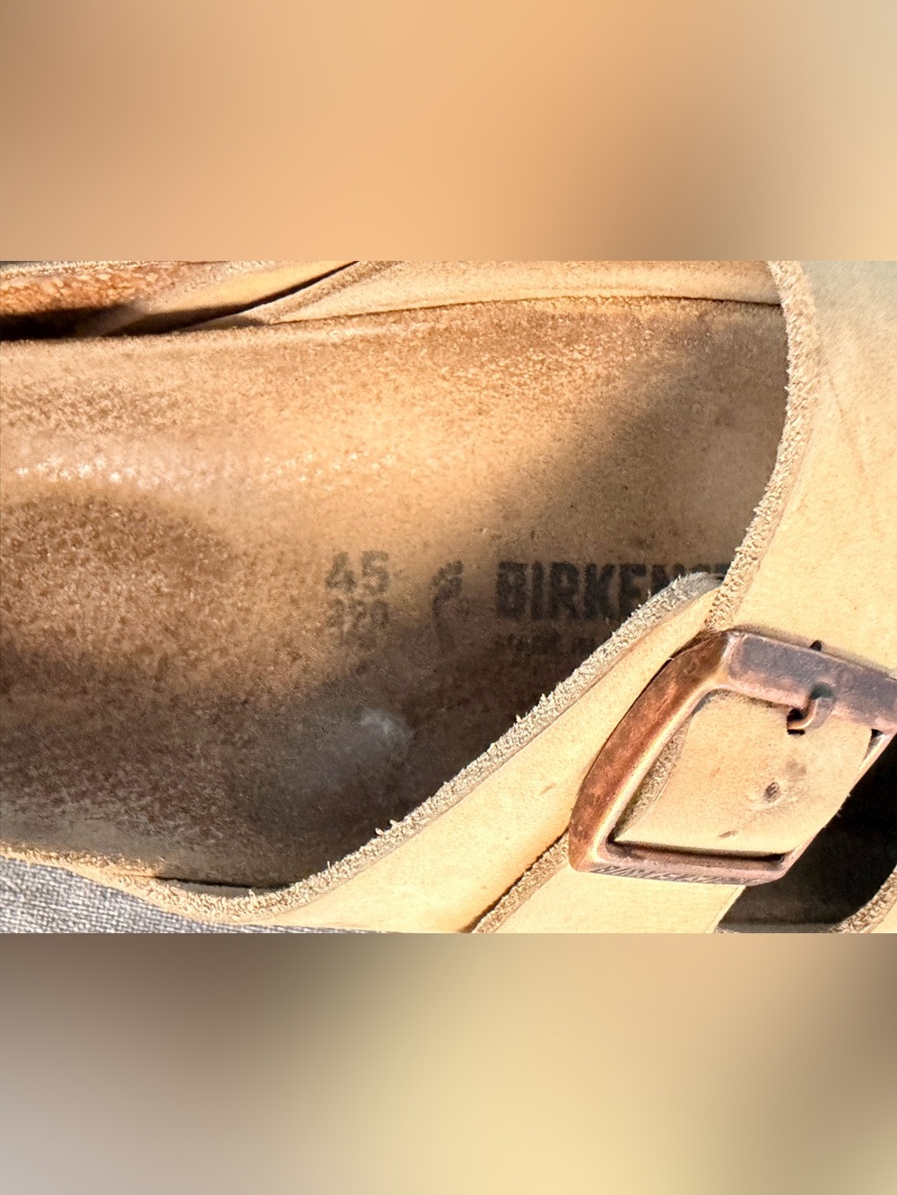 Birkenstock Arizona Double Strap Sandals Size 45 Brown Suede EUC - Picture 3 of 4